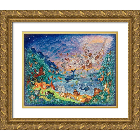 Blue Creation Gold Ornate Wood Framed Art Print with Double Matting by Bell, Bill