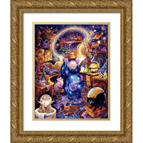 Wizard Gold Ornate Wood Framed Art Print with Double Matting by Bell, Bill