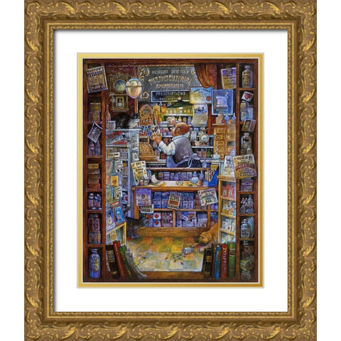 Pharmacist Gold Ornate Wood Framed Art Print with Double Matting by Bell, Bill