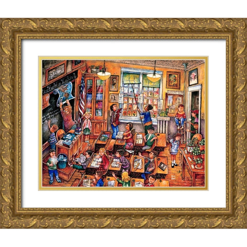 School Room  Gold Ornate Wood Framed Art Print with Double Matting by Bell, Bill