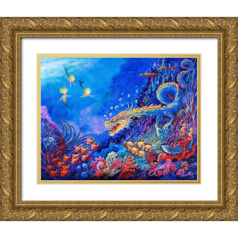 The Sea Dragon Gold Ornate Wood Framed Art Print with Double Matting by Bell, Bill