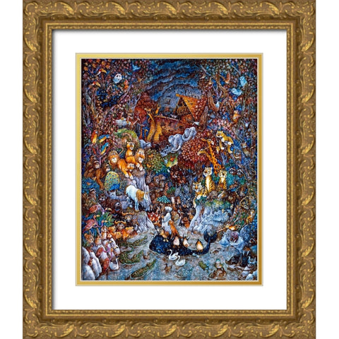 The Last Unicorn  Gold Ornate Wood Framed Art Print with Double Matting by Bell, Bill