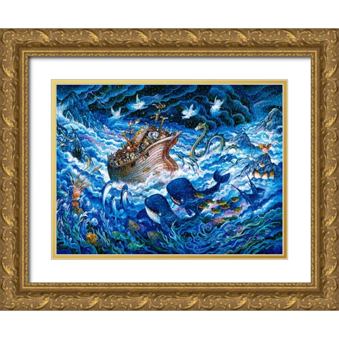 Noahs Voyage Gold Ornate Wood Framed Art Print with Double Matting by Bell, Bill