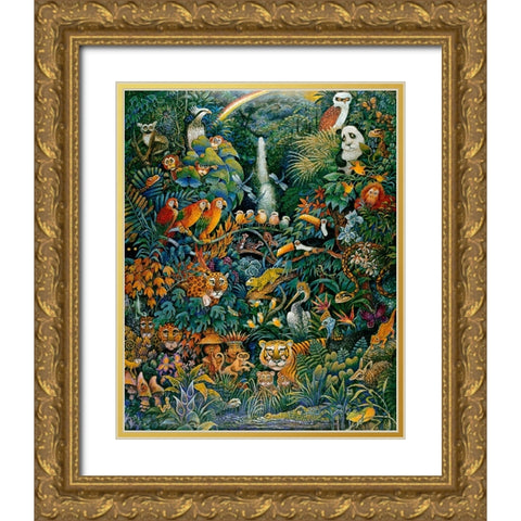 Rainforest  Gold Ornate Wood Framed Art Print with Double Matting by Bell, Bill