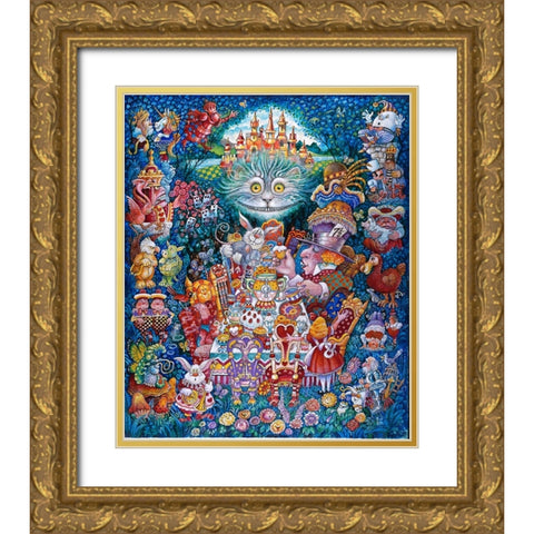 The Tea Party 2 Gold Ornate Wood Framed Art Print with Double Matting by Bell, Bill