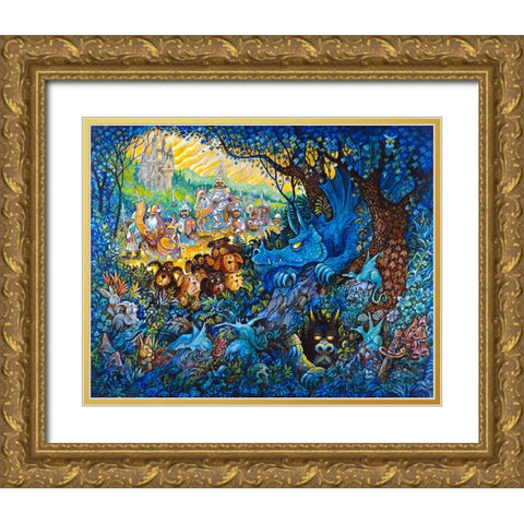 In Search Of The Blue Dragon Gold Ornate Wood Framed Art Print with Double Matting by Bell, Bill
