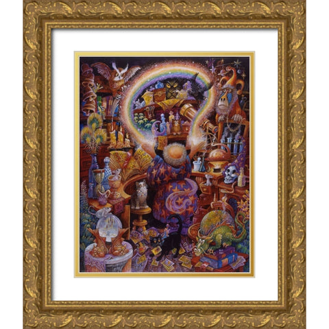 The Rainbow Wizard (Revised) Gold Ornate Wood Framed Art Print with Double Matting by Bell, Bill
