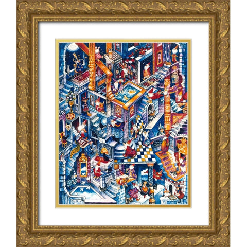 Wizards Castle Gold Ornate Wood Framed Art Print with Double Matting by Bell, Bill