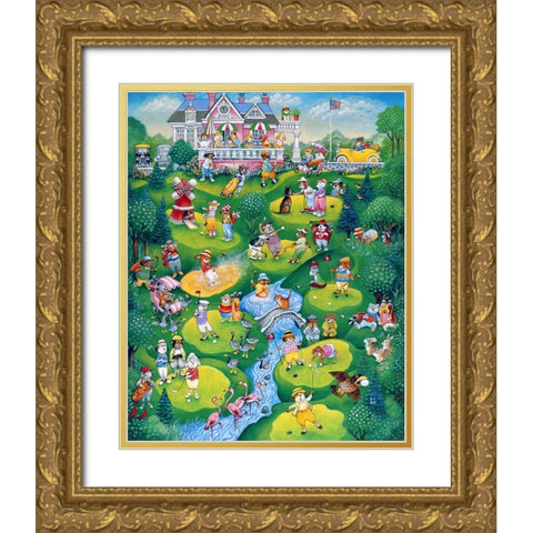 Foreplay Gold Ornate Wood Framed Art Print with Double Matting by Bell, Bill