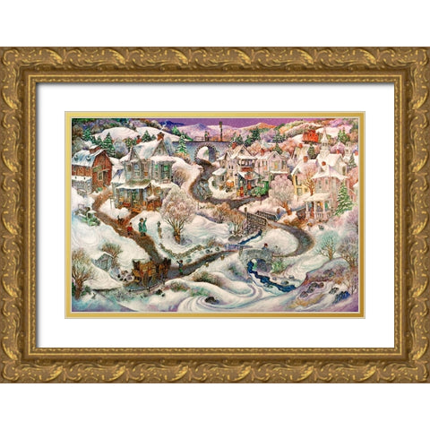 Real Vermont Gold Ornate Wood Framed Art Print with Double Matting by Bell, Bill