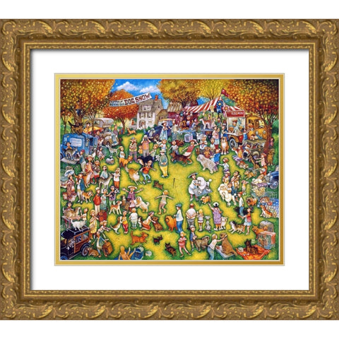 Dog Show 2 Gold Ornate Wood Framed Art Print with Double Matting by Bell, Bill