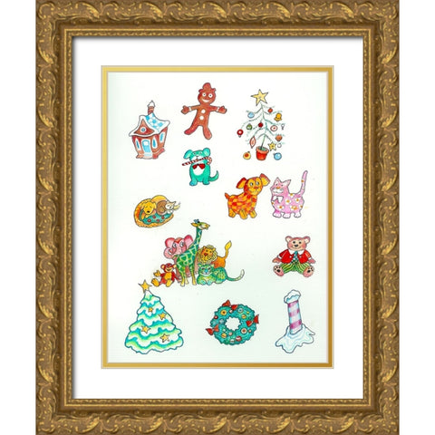 Remark 1 Gold Ornate Wood Framed Art Print with Double Matting by Bell, Bill