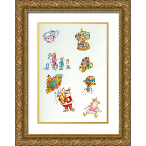 Remark 3 Gold Ornate Wood Framed Art Print with Double Matting by Bell, Bill