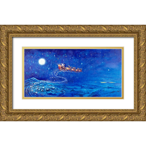 Night B4 E Gold Ornate Wood Framed Art Print with Double Matting by Bell, Bill
