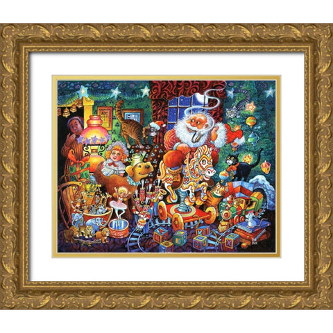 Night B4 F Gold Ornate Wood Framed Art Print with Double Matting by Bell, Bill