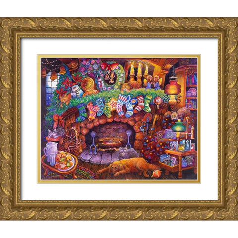 Night B4 L Gold Ornate Wood Framed Art Print with Double Matting by Bell, Bill