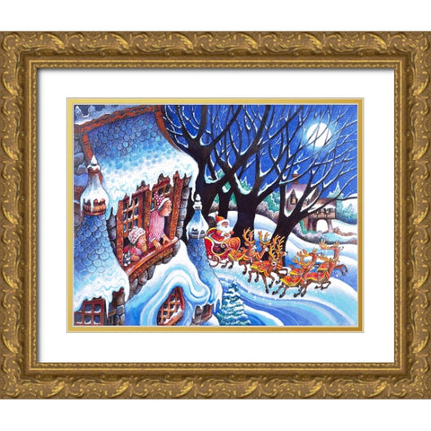 Night B4 M Gold Ornate Wood Framed Art Print with Double Matting by Bell, Bill