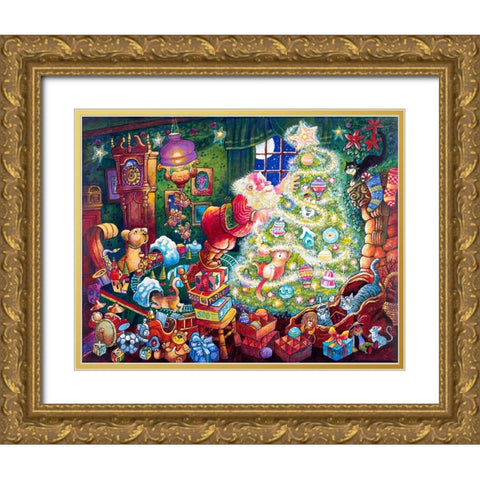 Night B4 N Gold Ornate Wood Framed Art Print with Double Matting by Bell, Bill