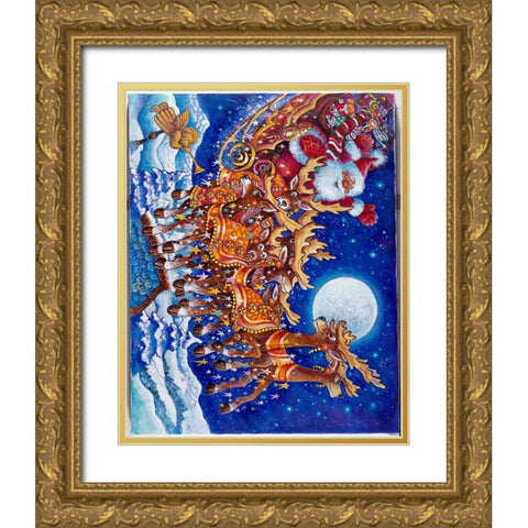 Night B4 O Gold Ornate Wood Framed Art Print with Double Matting by Bell, Bill