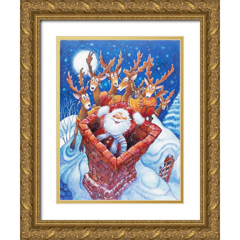 Night B4 S Gold Ornate Wood Framed Art Print with Double Matting by Bell, Bill