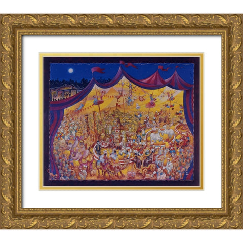 Under The Big Top Gold Ornate Wood Framed Art Print with Double Matting by Bell, Bill