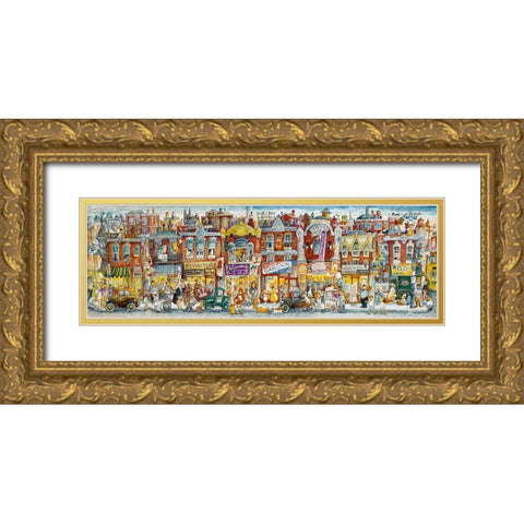 Oh, The Street Where I Lived Gold Ornate Wood Framed Art Print with Double Matting by Bell, Bill
