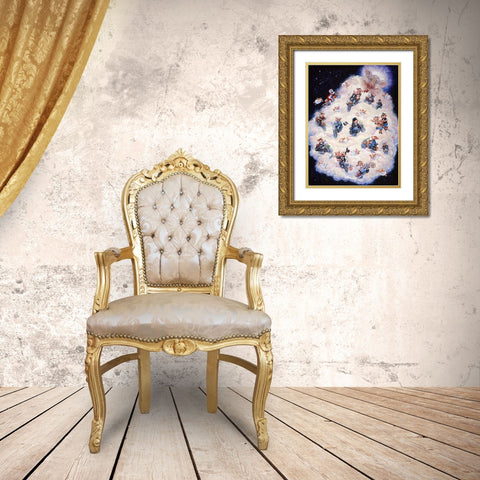 Hog Heaven Gold Ornate Wood Framed Art Print with Double Matting by Bell, Bill