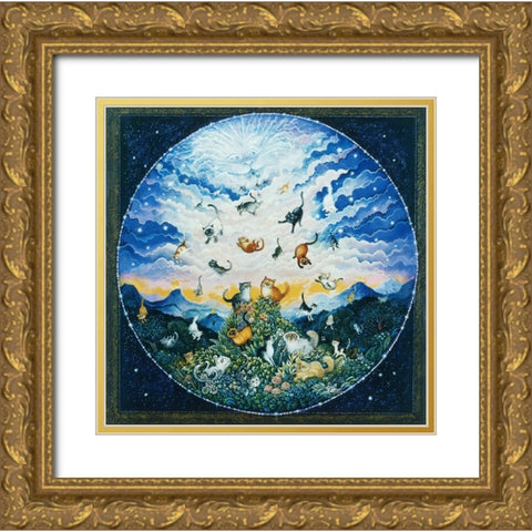 Cat Creation 2 (Pc) Gold Ornate Wood Framed Art Print with Double Matting by Bell, Bill