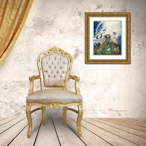 Heavenly Cats Gold Ornate Wood Framed Art Print with Double Matting by Bell, Bill