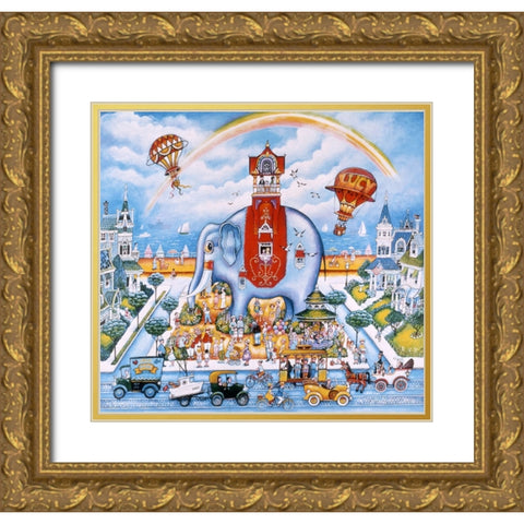 Lucy Of Atlantic City Gold Ornate Wood Framed Art Print with Double Matting by Bell, Bill