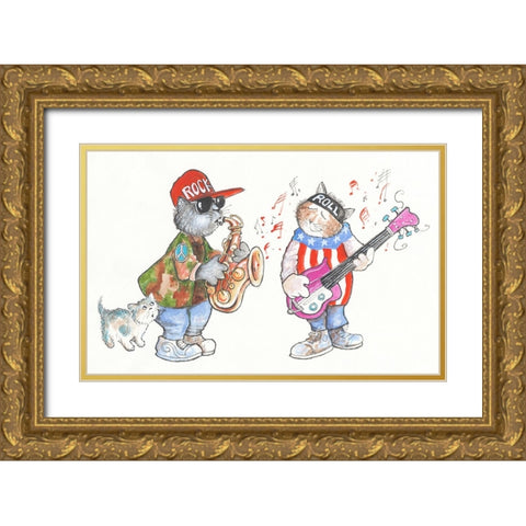 43A - Rock And Roll Gold Ornate Wood Framed Art Print with Double Matting by Bell, Bill