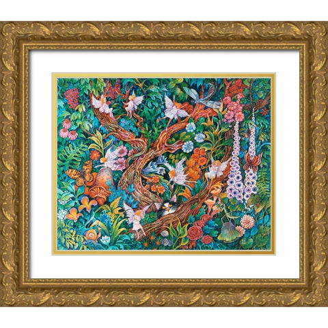 Flower Fairies Gold Ornate Wood Framed Art Print with Double Matting by Bell, Bill