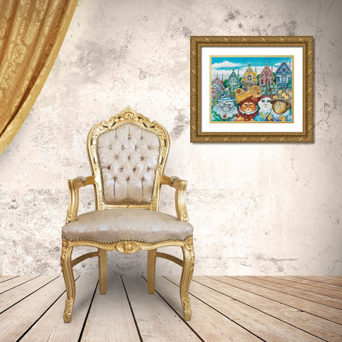 Painted Ladies Gold Ornate Wood Framed Art Print with Double Matting by Bell, Bill