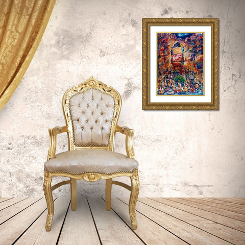 Memories Of Times Square Gold Ornate Wood Framed Art Print with Double Matting by Bell, Bill