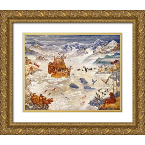 Northern Noah Gold Ornate Wood Framed Art Print with Double Matting by Bell, Bill