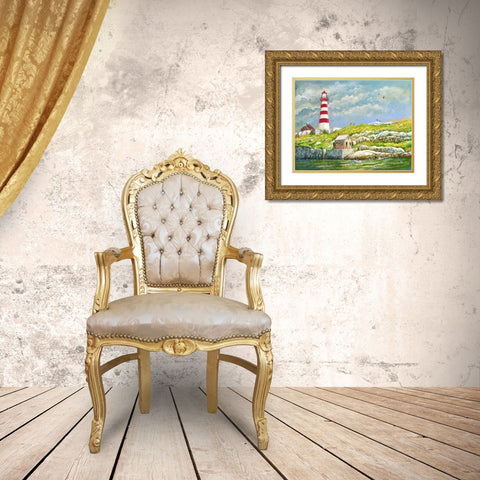 Lands End Light Gold Ornate Wood Framed Art Print with Double Matting by Bell, Bill