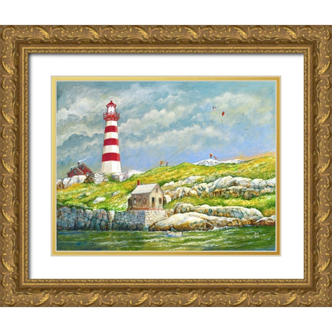 Lands End Light Gold Ornate Wood Framed Art Print with Double Matting by Bell, Bill
