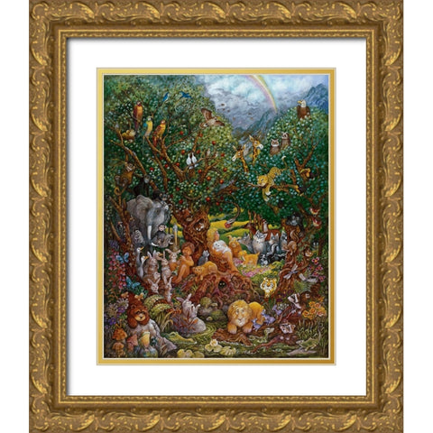 Adam And Eve Gold Ornate Wood Framed Art Print with Double Matting by Bell, Bill