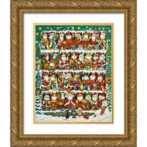 Will The Real Santa Gold Ornate Wood Framed Art Print with Double Matting by Bell, Bill
