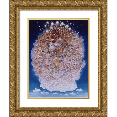 Cat Heaven Gold Ornate Wood Framed Art Print with Double Matting by Bell, Bill