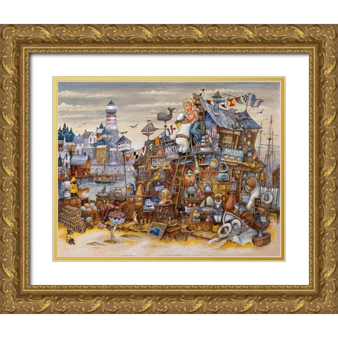 Captains Treasure Gold Ornate Wood Framed Art Print with Double Matting by Bell, Bill