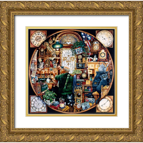 ... World Enough And Time Gold Ornate Wood Framed Art Print with Double Matting by Bell, Bill