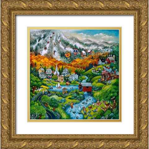 Country Spring Gold Ornate Wood Framed Art Print with Double Matting by Bell, Bill