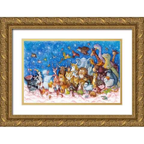 But Still The Work Continued Gold Ornate Wood Framed Art Print with Double Matting by Bell, Bill