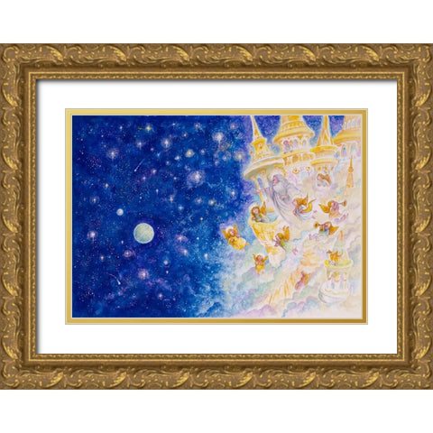 One Starry Day Gold Ornate Wood Framed Art Print with Double Matting by Bell, Bill