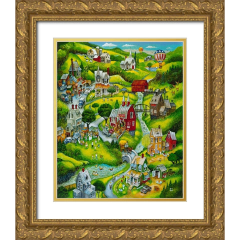 Country Summer Gold Ornate Wood Framed Art Print with Double Matting by Bell, Bill