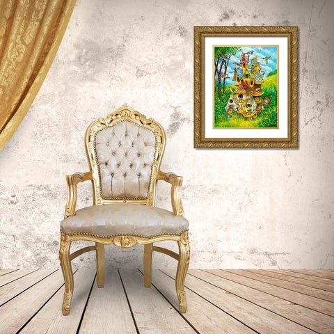 Tweeties Condo Gold Ornate Wood Framed Art Print with Double Matting by Bell, Bill