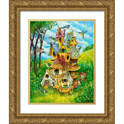 Tweeties Condo Gold Ornate Wood Framed Art Print with Double Matting by Bell, Bill