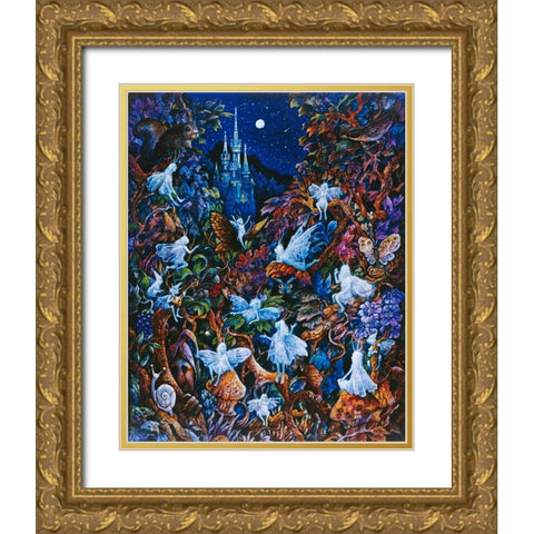 Blue Fairies Gold Ornate Wood Framed Art Print with Double Matting by Bell, Bill