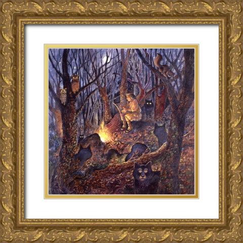 David/23Rd Psalm Gold Ornate Wood Framed Art Print with Double Matting by Bell, Bill